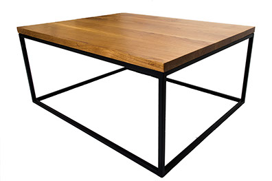 Solid Oak Top&nbsp; Black Frame Coffee Table