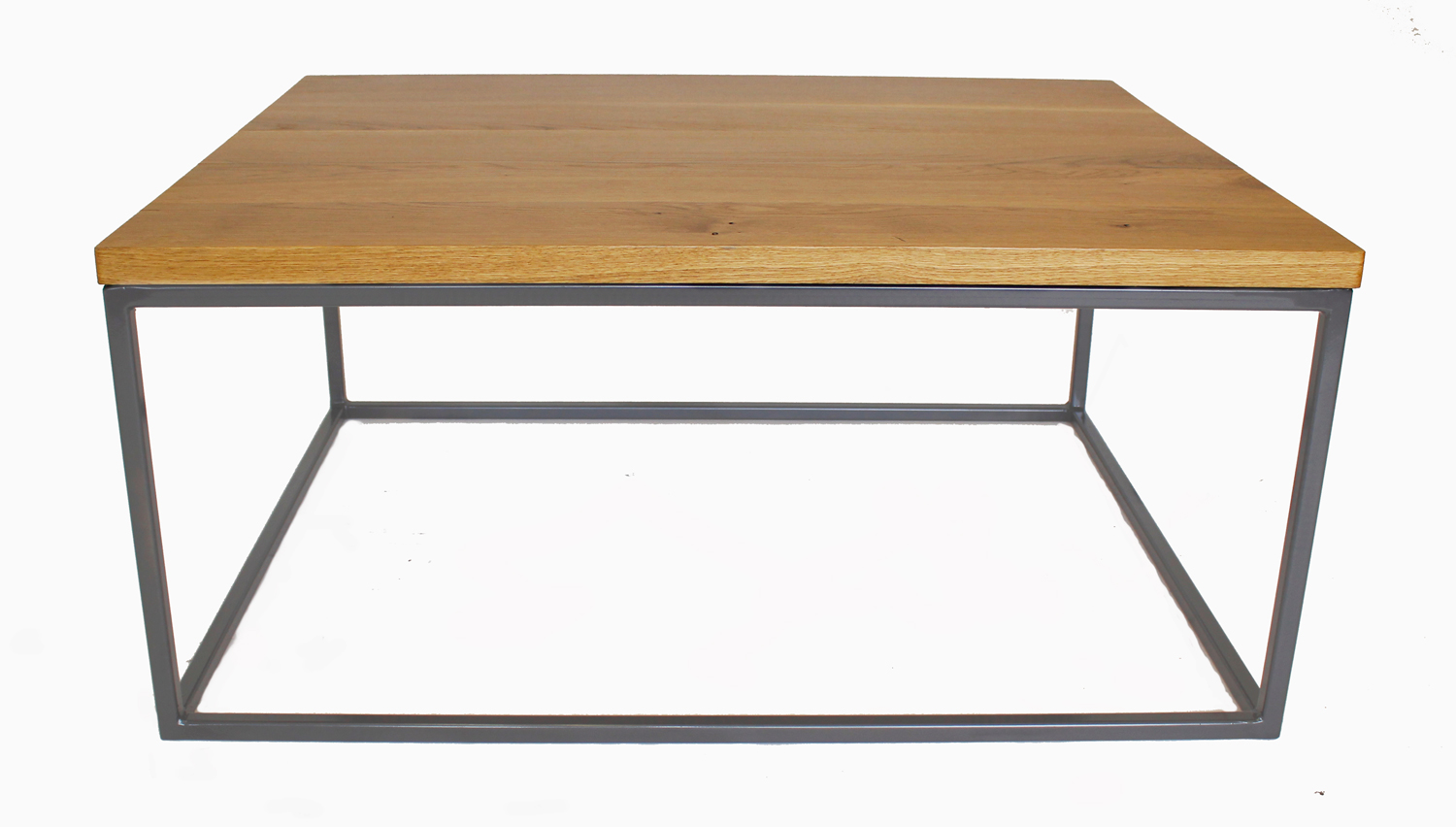 metal and oak coffee table