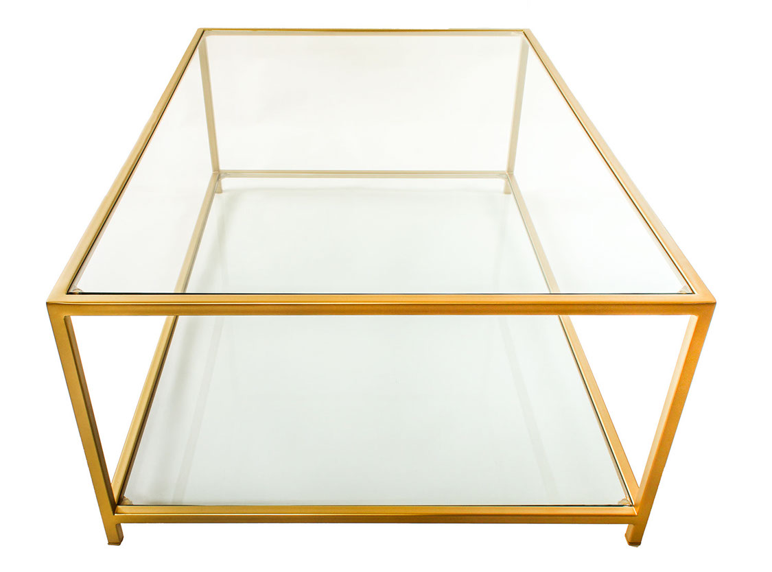 metal and glass coffee table